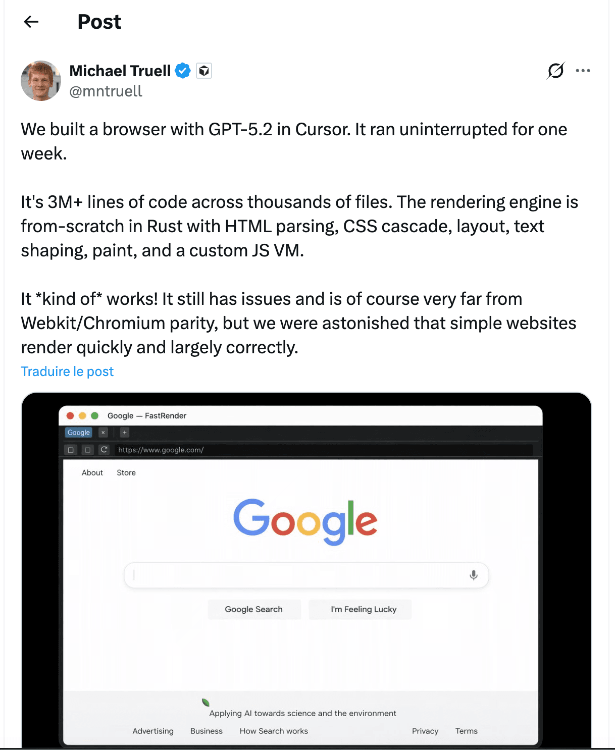 >< Cursor Web Browser