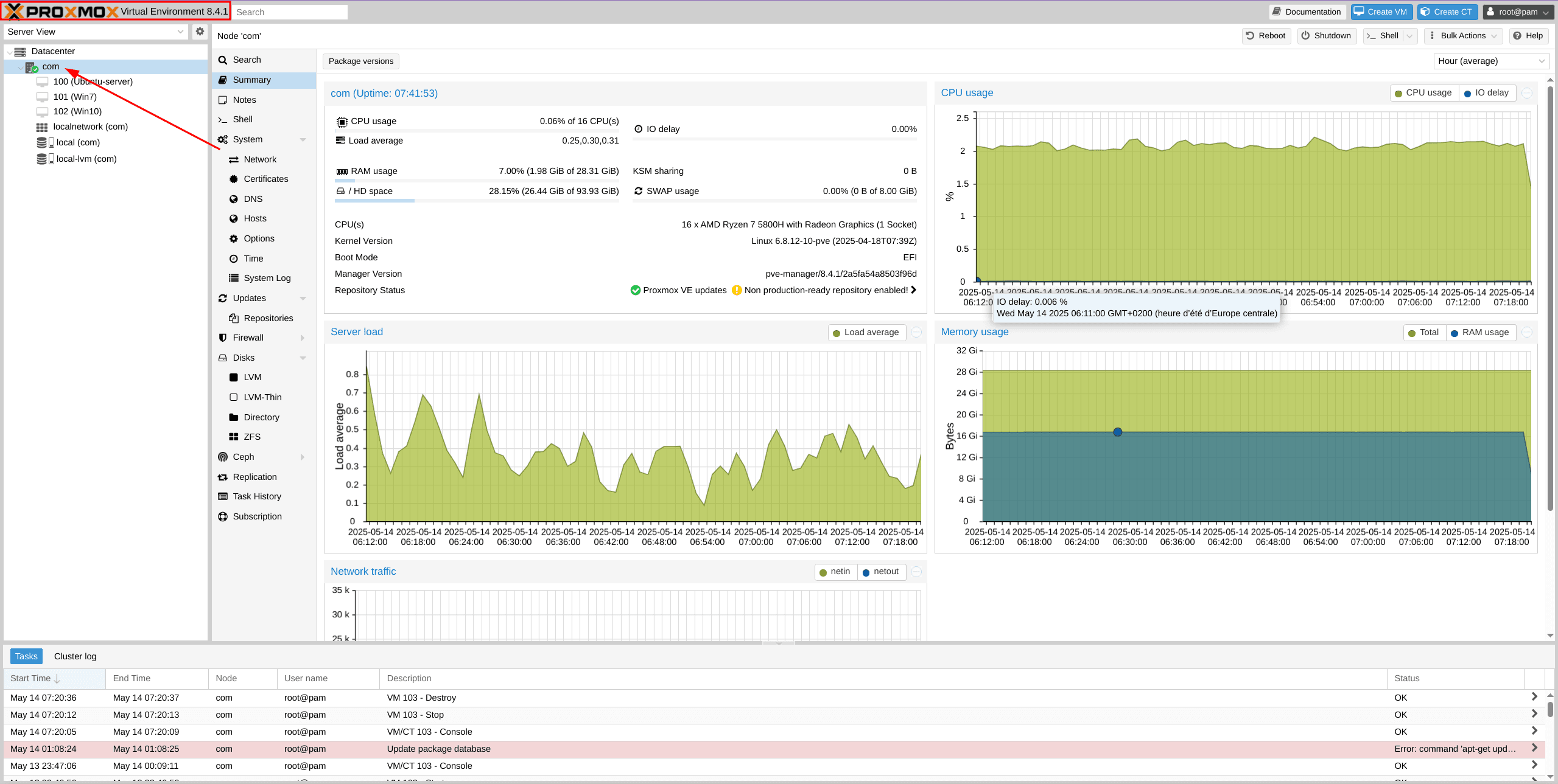 Création Windows Server 2025 VM sur Proxmox